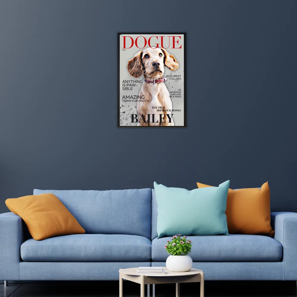 magazine style personalised pet portrait