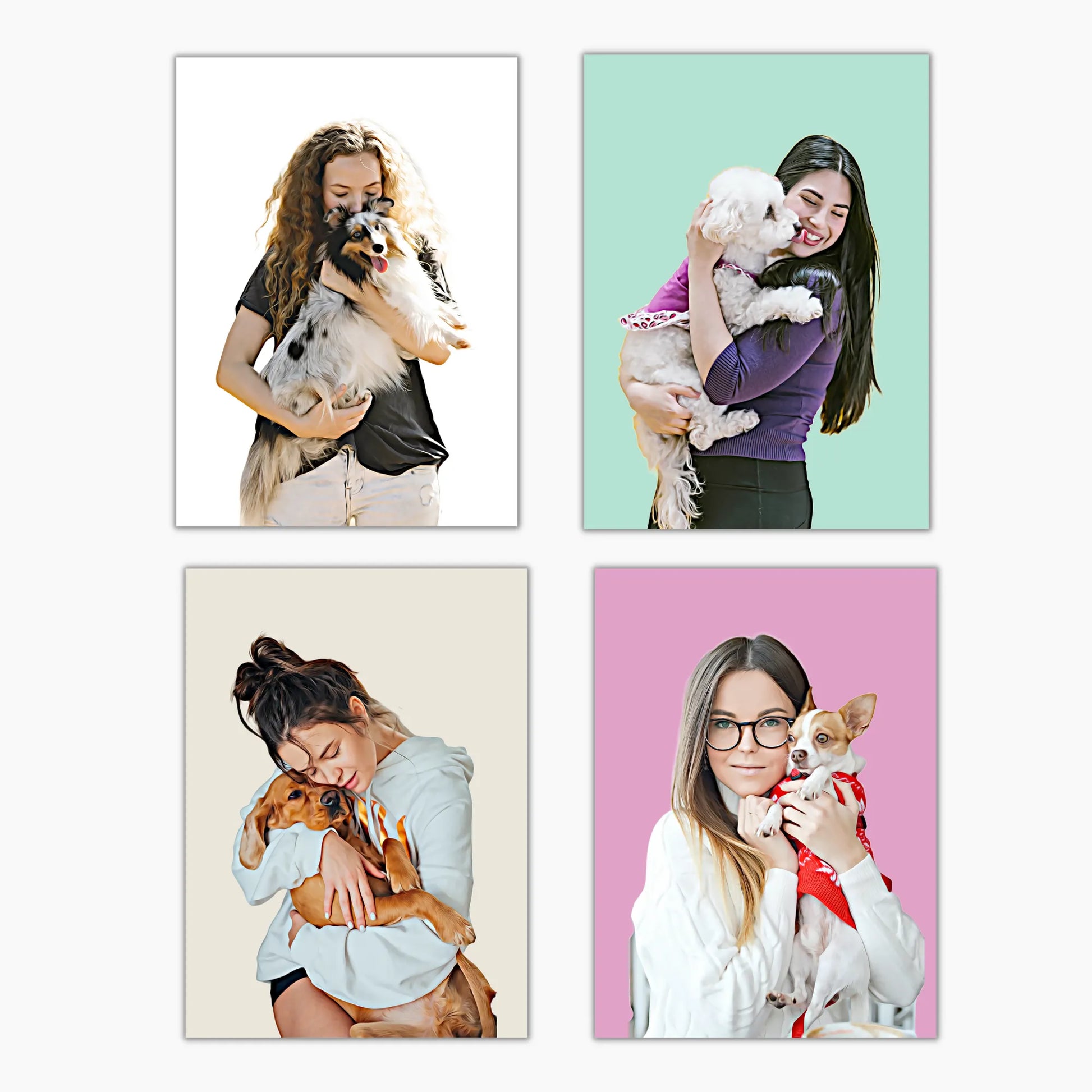 person and pet personalised portrait